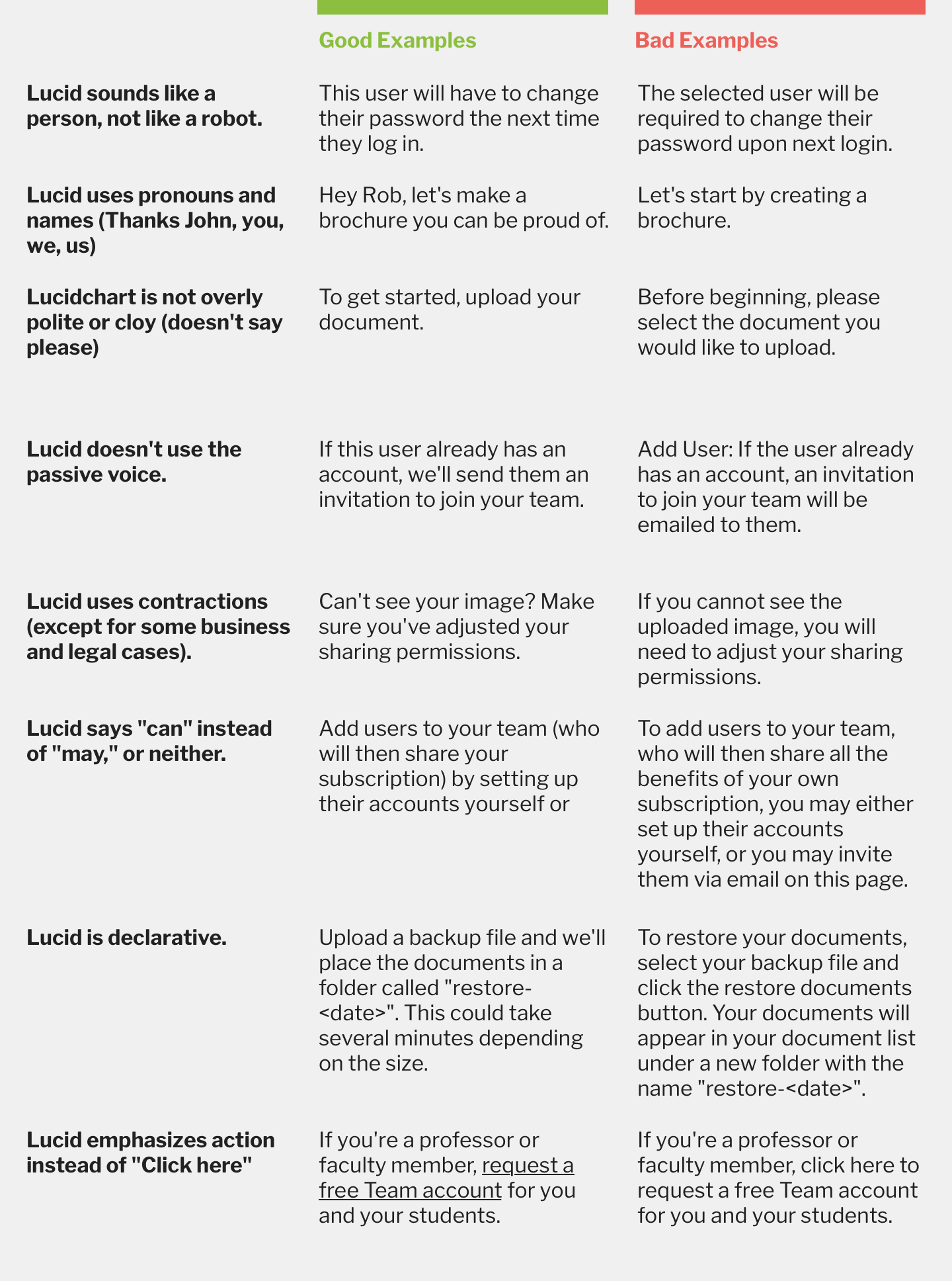 Examples of Lucid Tone